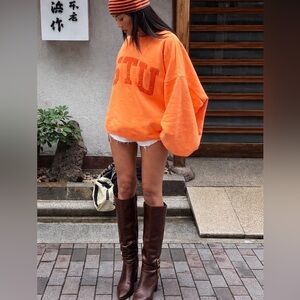 Marc Fisher brown leather knee high boot with heel 9.5